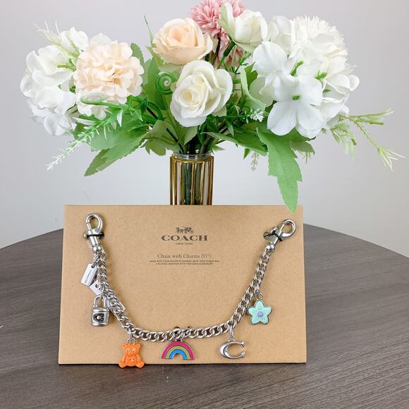 Coach CW662 Silver Swagger Chain With Charms IN Silver - Picture 1 of 4